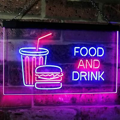 Food And Drink Café Dual Color Led Neon Sign